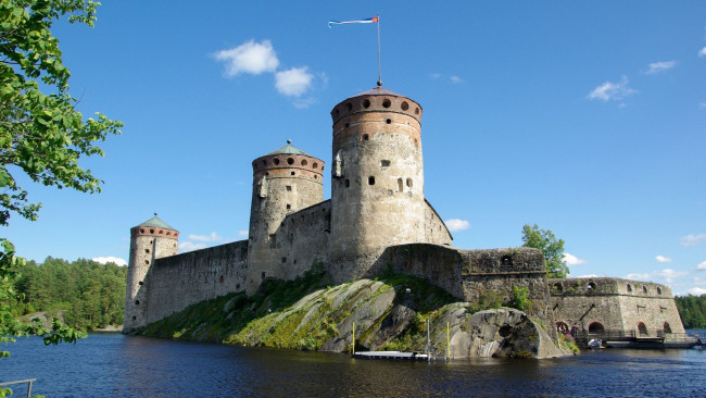 Обои картинки фото olavinlinna castle, savonlinna, finland, города, - дворцы,  замки,  крепости, olavinlinna, castle