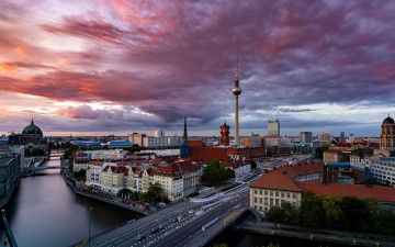 обоя города, берлин , германия, панорама