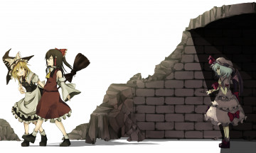 Картинка аниме touhou рейму хакурей мариса кирисаме ремилия скарлет