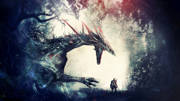 Картинка фэнтези драконы дракон воин