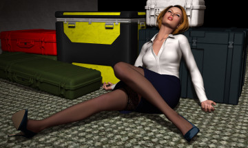 Картинка stewardesses 3д+графика фантазия+ fantasy лежит девушка