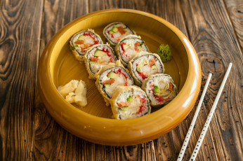 Картинка еда рыба +морепродукты +суши +роллы вкусно палочки роллы рис лосось