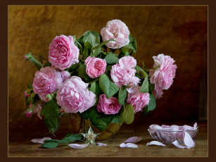 обоя *alisa*, елена, ильенко, розовый, натюр, цветы, розы