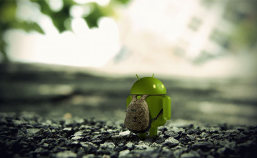 Картинка компьютеры android земля камни макро 3d render рюкзак