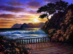Картинка рисованные anthony casay романтический закат