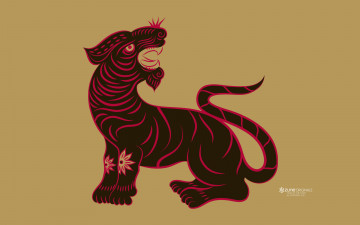 Картинка рисованные минимализм тигр