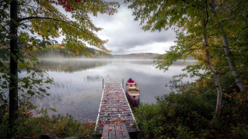 Картинка корабли лодки +шлюпки озеро лодка осень
