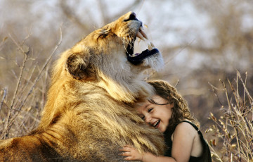 Картинка разное дети лев девочка