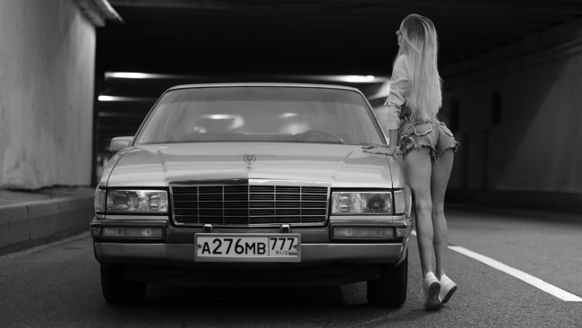 Обои картинки фото автомобили, -авто с девушками, cadillac, de, ville