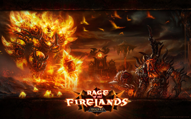 Обои картинки фото rage, of, the, firelands, видео, игры, хаос, огонь, чудовища
