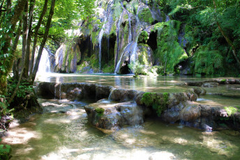 Картинка cascades+les+planches+france природа водопады водопад река парк