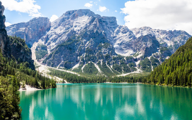 Обои картинки фото разное, компьютерный дизайн, пейзаж, озеро, снег, горы, mountain, emerald, lake, landscape