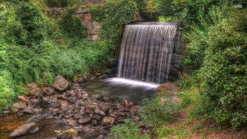 Картинка природа водопады поток камни