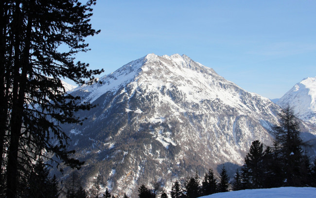 Обои картинки фото природа, горы, вершина, гора, снег