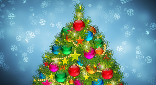 Обои картинки фото праздничные, векторная графика , новый год, игрушки, Ёлка, снег, фон, праздник, шарики, снежинки, елка, новый, год, рождество