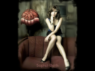 Картинка девушки sophia+bush шатенка платье браслет диван торшер