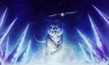 Картинка фэнтези существа сова тигр