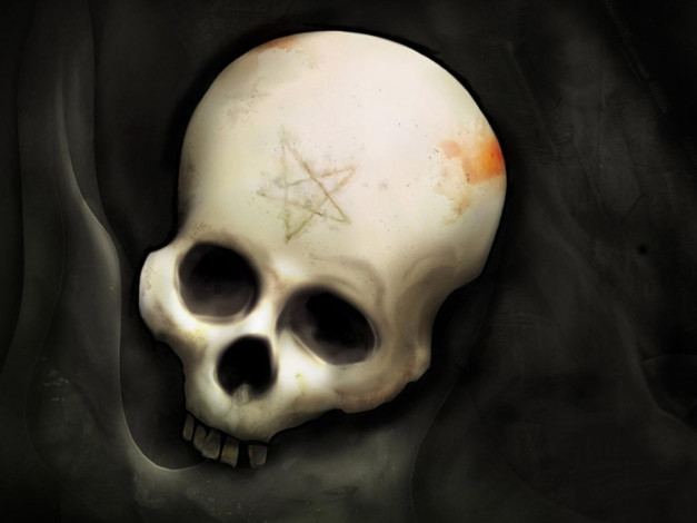 Обои картинки фото череп, фэнтези, нежить, звезда, пентаграмма