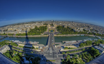 Картинка paris +france города париж+ франция мост панорама тень река сена париж river seine france