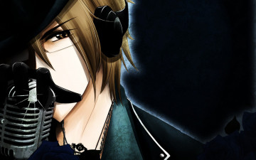 Картинка аниме vocaloid взгляд ночь наушники парень
