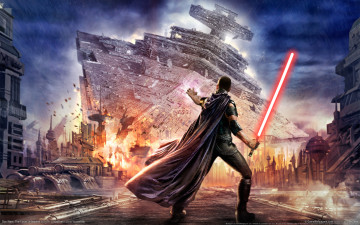обоя star wars,  the force unleashed, видео игры, меч