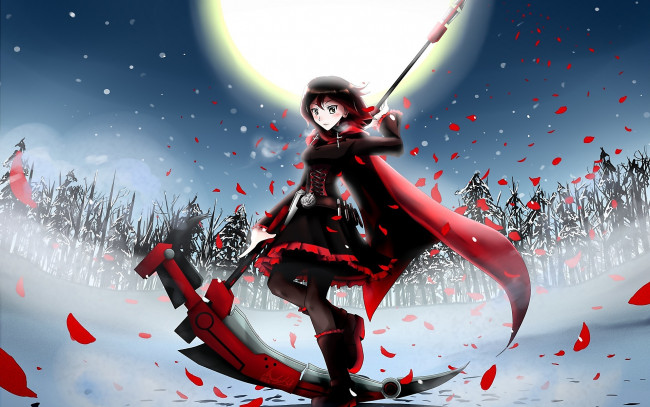 Обои картинки фото аниме, -weapon,  blood & technology, девушка, в, свете, луны