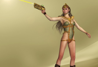 Картинка 3д+графика фантазия+ fantasy оружие фон взгляд девушка