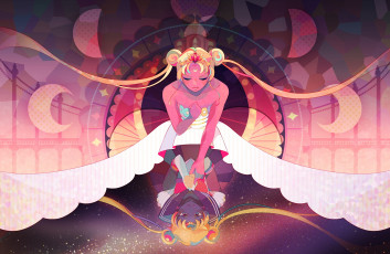 Картинка аниме sailor+moon serenity princess замок луна платье девушка воин