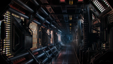Картинка фэнтези космические+корабли +звездолеты +станции корабль фантастика коридор