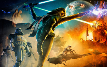 Картинка фэнтези _star+wars starwars битва арт оружие звездные войны