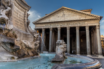 обоя piazza della rotonda & pantheon, города, рим,  ватикан , италия, простор