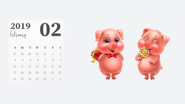 Обои картинки фото календари, рисованные,  векторная графика, конфета, поросенок, леденец, свинья