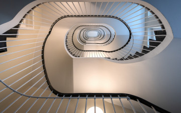 Картинка разное сооружения +постройки круговая лестница ступеньки дорожка наверх белая