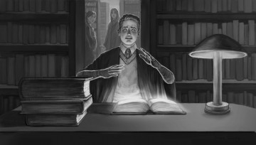 Картинка рисованное кино +мультфильмы ученики маги библиотека магия книга