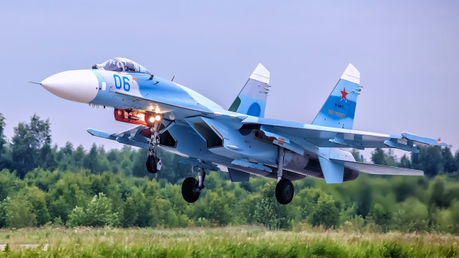 Обои картинки фото авиация, боевые самолёты, су-27
