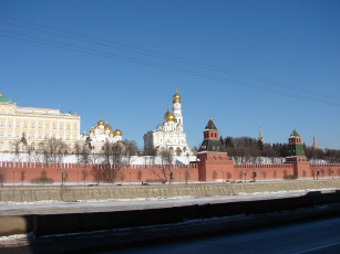 обоя кремлевская, набережная, города, москва, россия