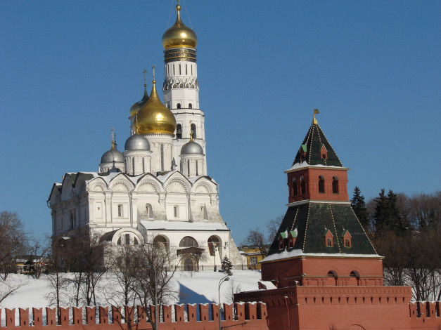 Обои картинки фото колокольня, ивана, великого, архангельский, собор, вторая, безымянная, башня, города, москва, россия