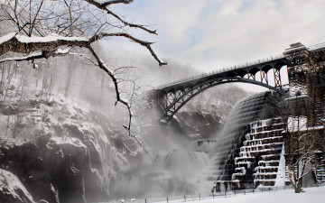 Картинка города мосты зима мост каскад