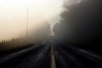 Картинка природа дороги туман шоссе дорога