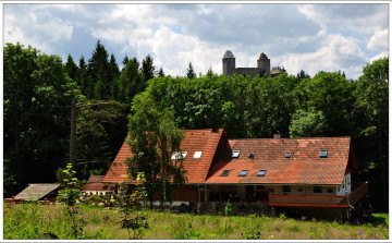 обоя Чехия, кашперске, гори, разное, сооружения, постройки, замок, дом, пейзаж