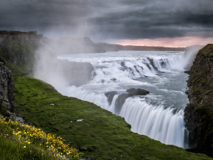 Картинка природа водопады gullfoss исландия река хвитау