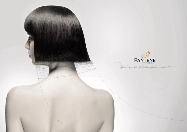 Обои картинки фото pantene pro-v, бренды, pantene, волосы, девушка, спина, шампунь, реклама