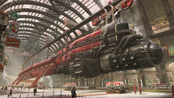Картинка фэнтези транспортные+средства фантастика необычный поезд