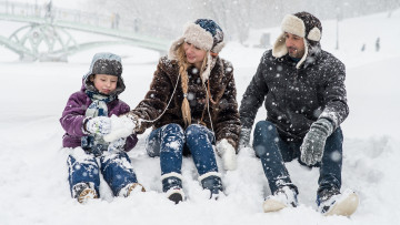 Картинка разное люди зима снег семья ребенок