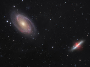Картинка m81 m82 космос галактики туманности