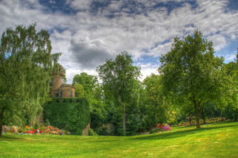 Картинка германия парк замка людвигсбург природа лужайка