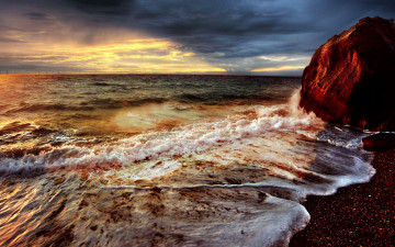Картинка природа побережье скалы камни волны океан