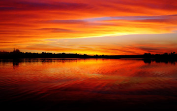 Картинка природа восходы закаты зарево облака закат озеро