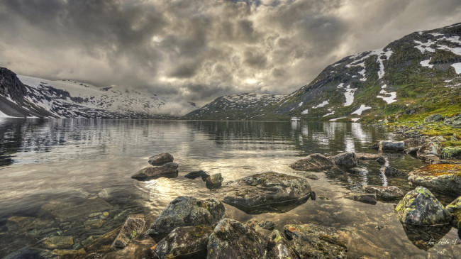 Обои картинки фото норвегия, природа, реки, озера, озеро, горы