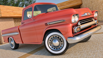Картинка автомобили 3д pickup chevrolet apache 1958